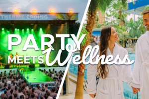 Angebot: Party meets Wellness. Party auf der großen Bühne im Außenbereich der Therme und entspannen im Innenbereich.